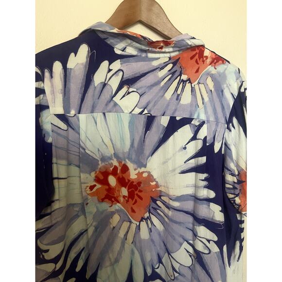 Jams World Lazy Daisy Hawaiian Rayon Floral Shirt Women's Sz Medium USA - Picture 5 of 9